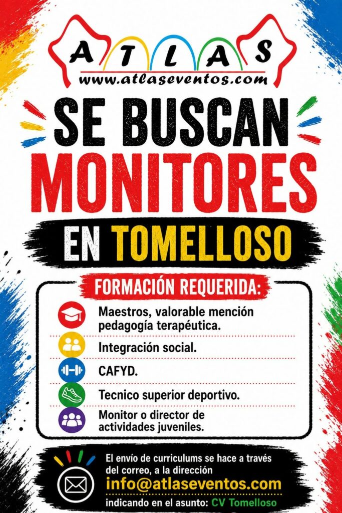 Oportunidades laborales en Tomelloso: se buscan monitores para la campaña de verano 1 sebuscanmonitoresentomelloso