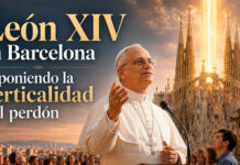 León XIV en Barcelona exponiendo la verticalidad del perdón León XIV en Barcelona exponiendo la verticalidad del perdón