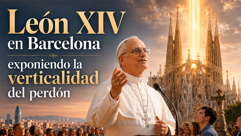 León XIV en Barcelona exponiendo la verticalidad del perdón