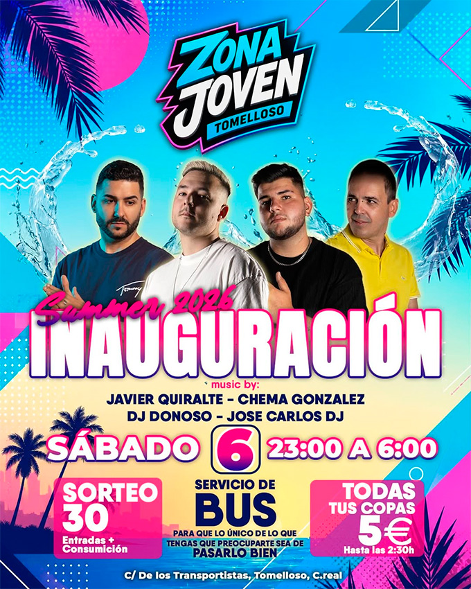 Zona Joven Tomelloso inaugura su nueva etapa con una gran fiesta y sortea 30 entradas con consumición
