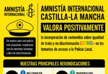 Amnistía Internacional Castilla-La Mancha valora positivamente la incorporación de contenidos sobre igualdad y no discriminación LGTBIQ+ en los temarios de acceso a la Policía Local Amnistía Internacional Castilla-La Mancha valora positivamente la incorporación de contenidos sobre igualdad y no discriminación LGTBIQ+ en los temarios de acceso a la Policía Local