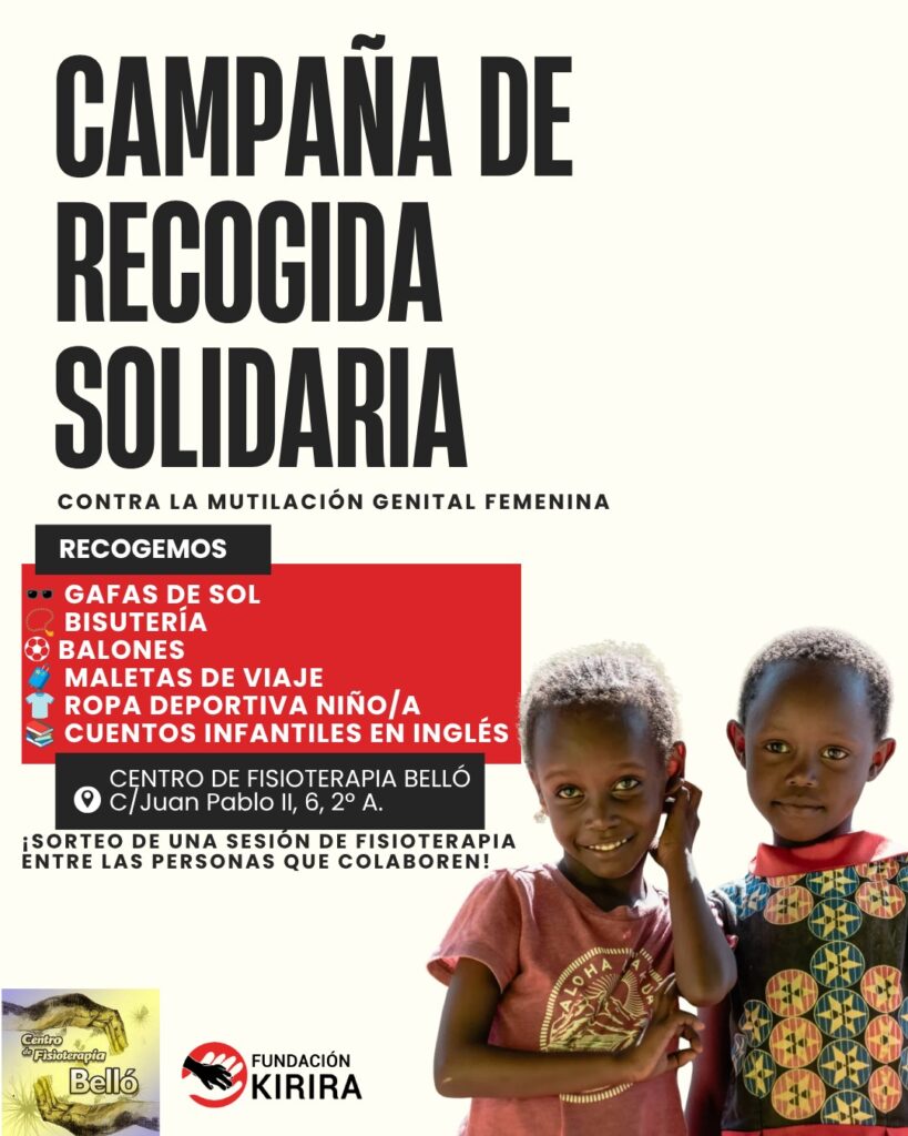 Fisioterapia Belló abre sus puertas a una recogida solidaria contra la mutilación genital femenina 1 campana recogida solidaria