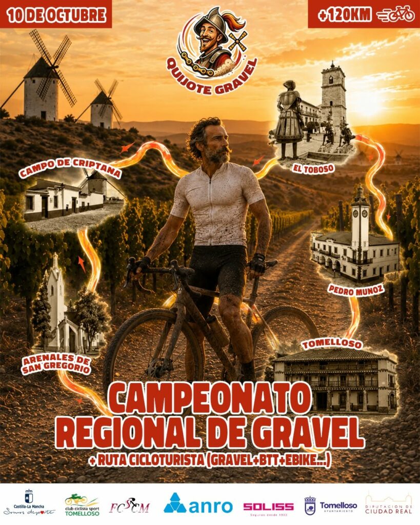 Tomelloso llevará la épica del Quijote sobre dos ruedas con el Campeonato Regional de Gravel 1 campeonato regional gravel