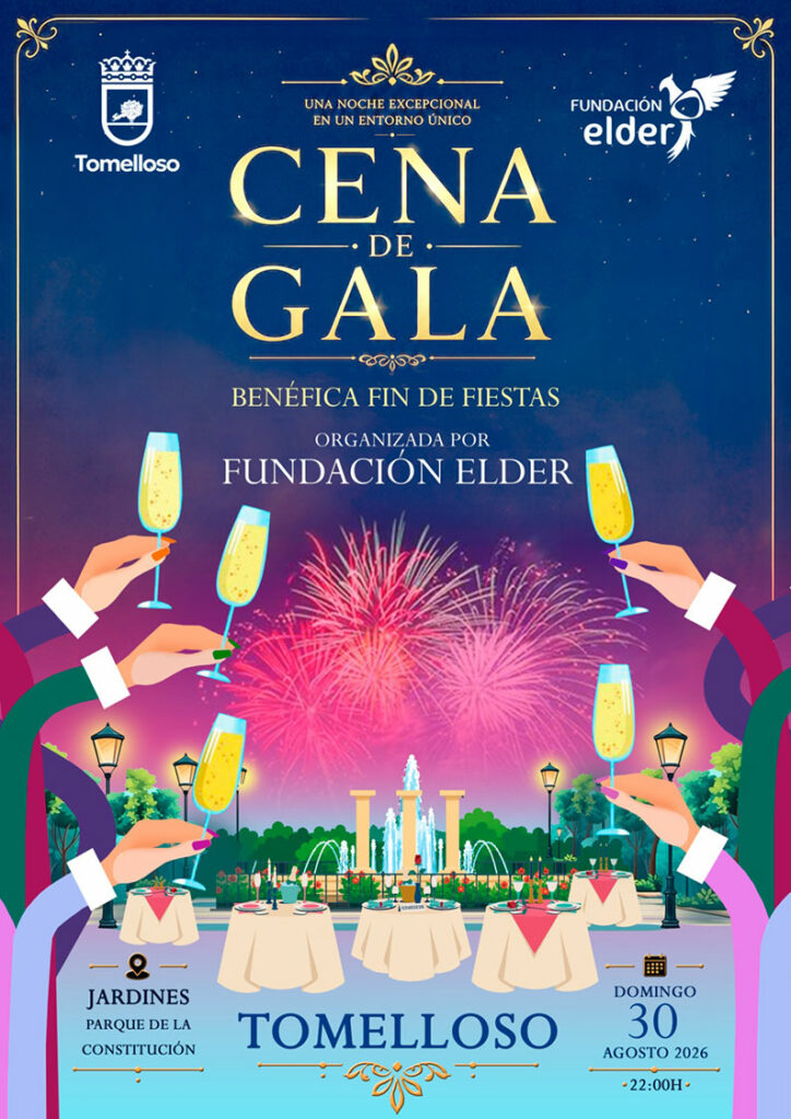 La Cena de Gala de Tomelloso 2026 tendrá corazón solidario con la Fundación Elder como beneficiaria 1 cartelce3nagala2026