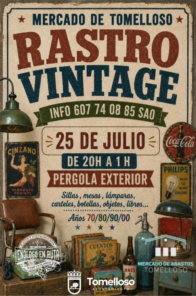 El Mercado de Abastos de Tomelloso se llenará de historia y nostalgia con un Rastro Vintage 1 castrovintage