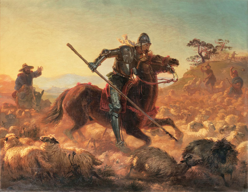 Don Quijote declara la guerra a un rebaño de ovejas 2 donquijotesancho ovejas