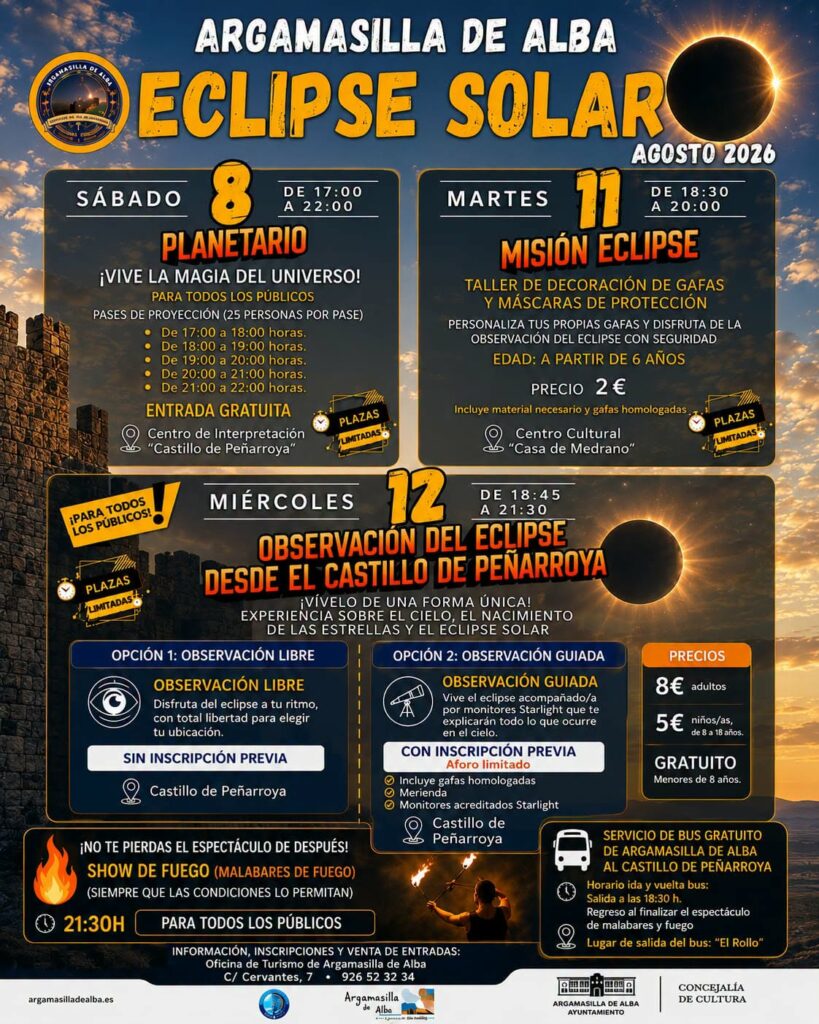 Argamasilla de Alba mirar&aacute; al cielo con una programaci&oacute;n especial por el eclipse solar