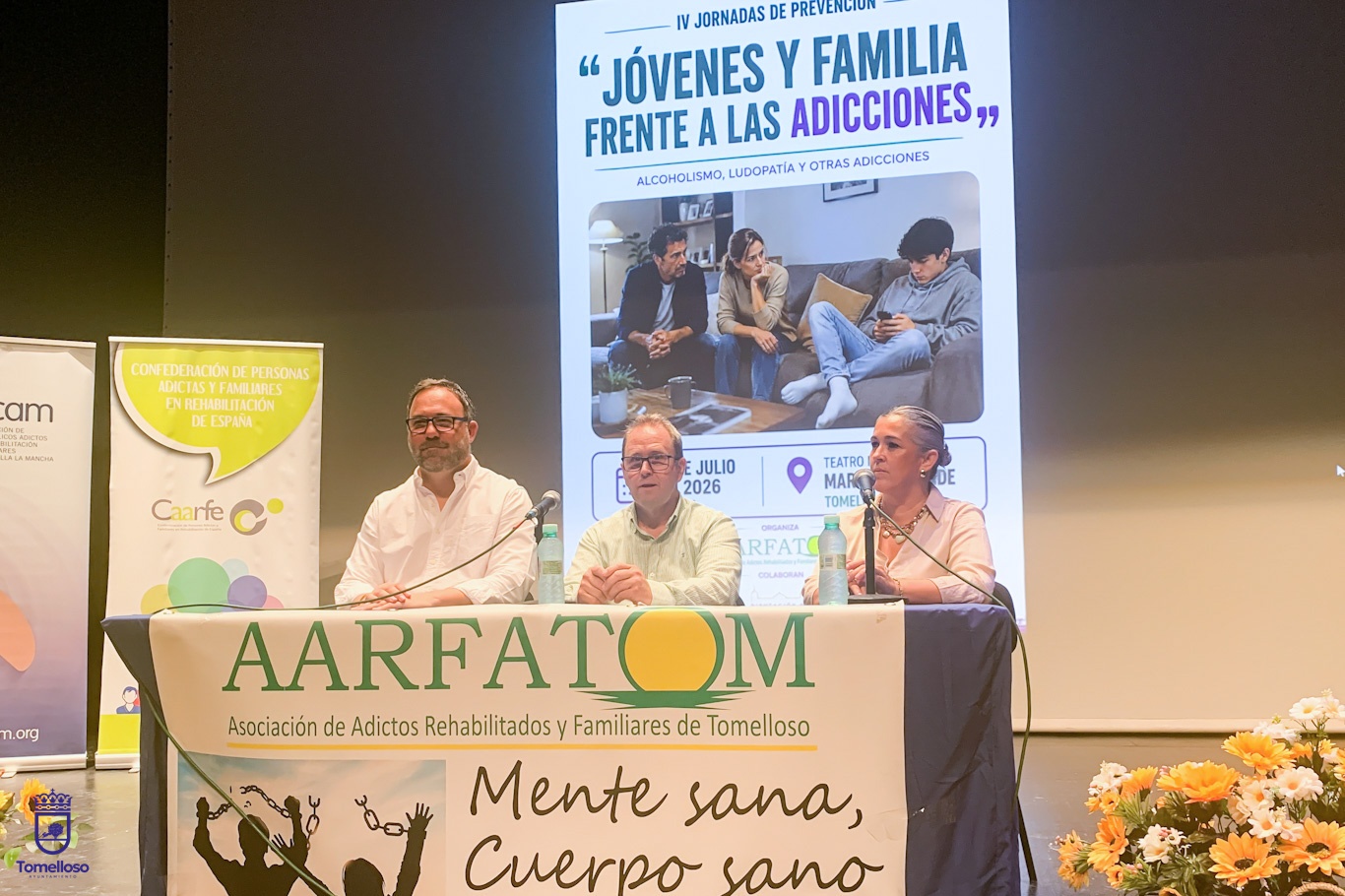 El alcalde reivindica la importancia de la prevención y el acompañamiento frente a las adicciones en las IV Jornadas de AARFATOM