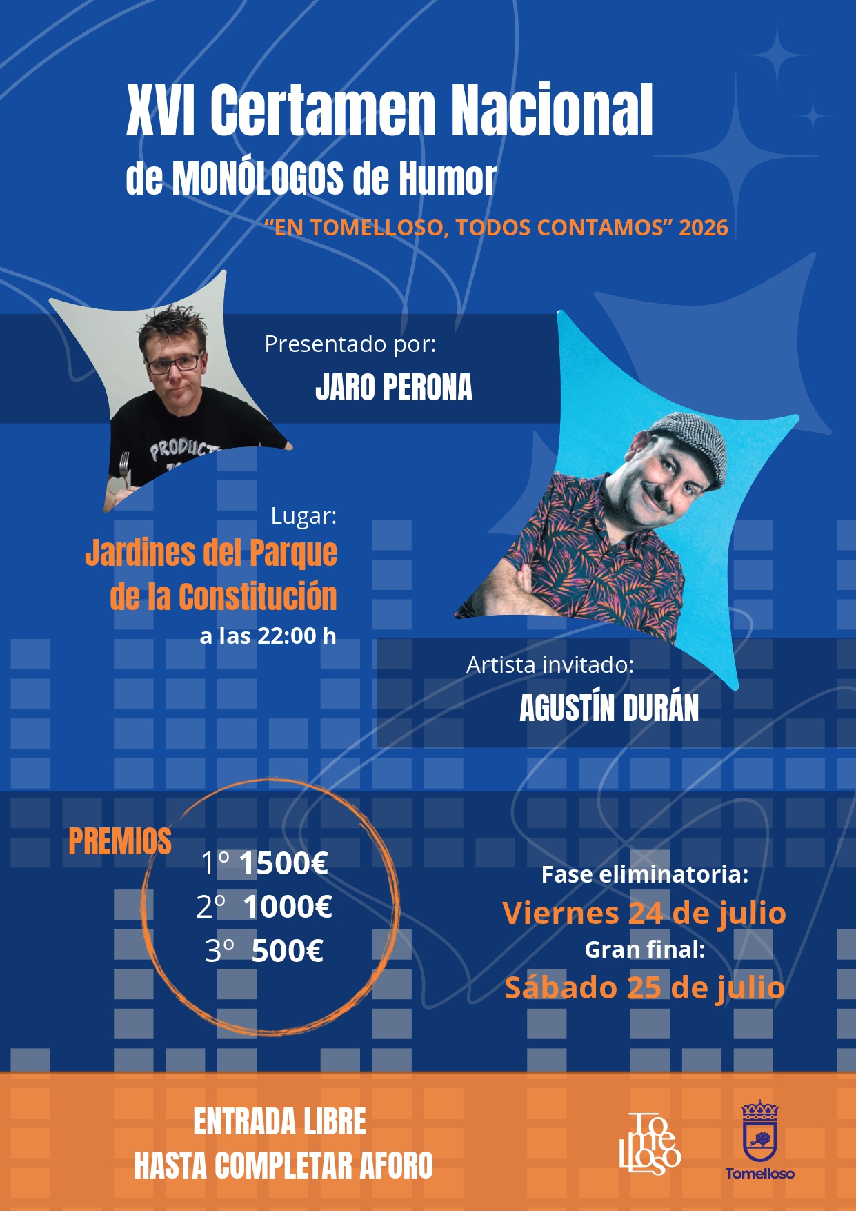 El fin de semana se celebra en los Jardines del Parque el XVI Certamen Nacional de Monólogos de Humor “En Tomelloso, todos contamos” 1 El fin de semana se celebra en los Jardines del Parque el XVI Certamen Nacional de Monólogos de Humor “En Tomelloso, todos contamos”