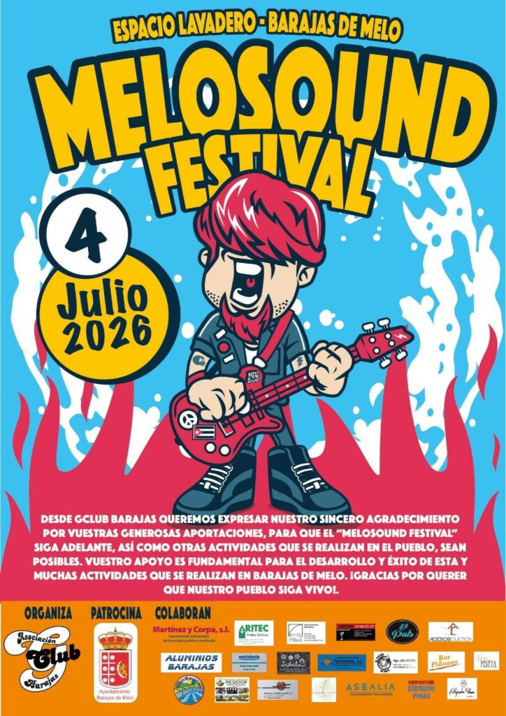 Vuelve el &lsquo;Melosound Festival&rsquo; a Barajas de Melo con una decimotercera edici&oacute;n llena de m&uacute;sica en directo y actividades para todos los p&uacute;blicos.