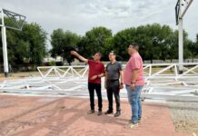 Avanzan en Villacañas las obras de la cubierta de la pista polideportiva del CEIP Santa Bárbara Avanzan en Villacañas las obras de la cubierta de la pista polideportiva del CEIP Santa Bárbara