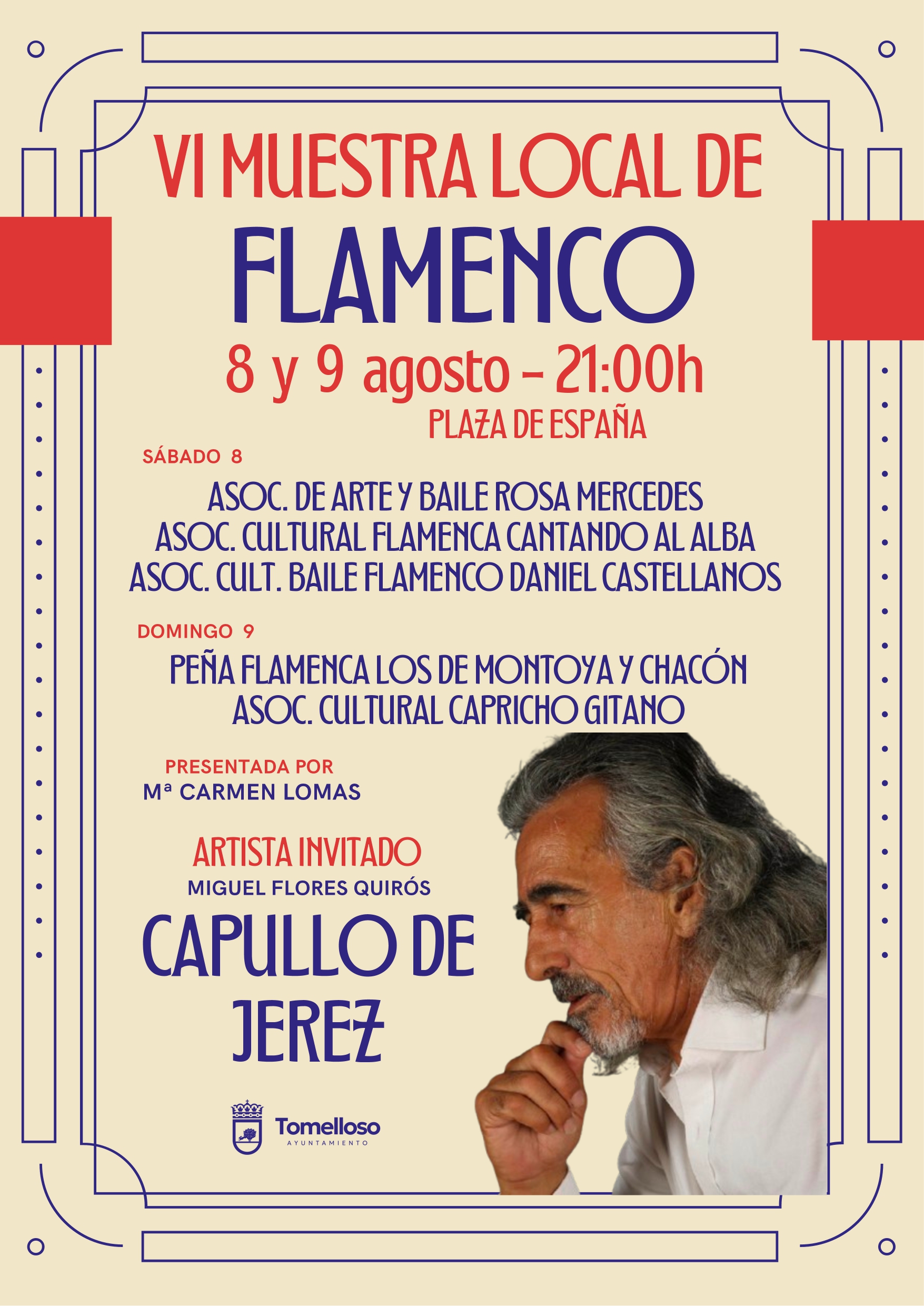 Capullo de Jerez, artista invitado de la VI Muestra Local de Flamenco este domingo en la plaza de España 1 Capullo de Jerez, artista invitado de la VI Muestra Local de Flamenco este domingo en la plaza de España