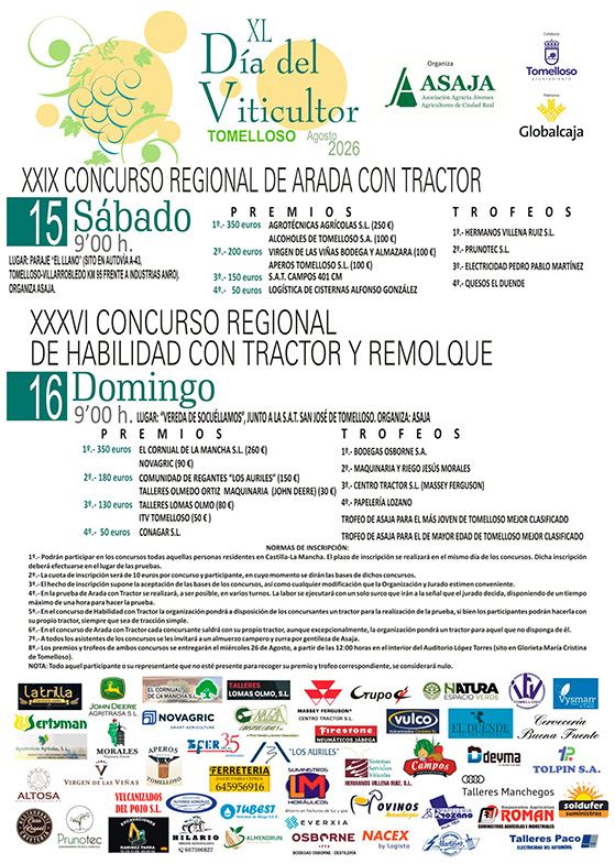 ASAJA pone a prueba la habilidad de los tractoristas en Tomelloso los días 15 y 16 de agosto 1 concurso arada habilidad tractor con remolque