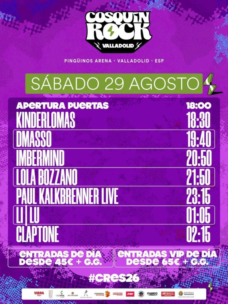 Cosquín Rock Valladolid 2026 desvela sus horarios y suma tres nuevas incorporaciones al cartel 2 cosquinrockvalladolid 2