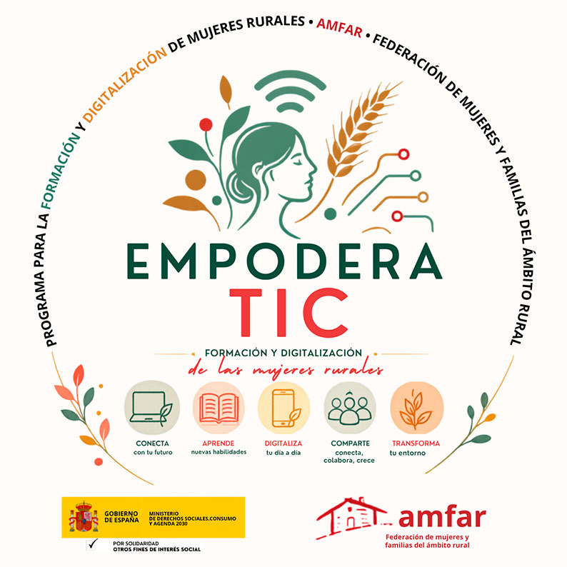 AMFAR impulsa la digitalización y el empleo de las mujeres rurales con su programa nacional EMPODERA-TIC RURAL
