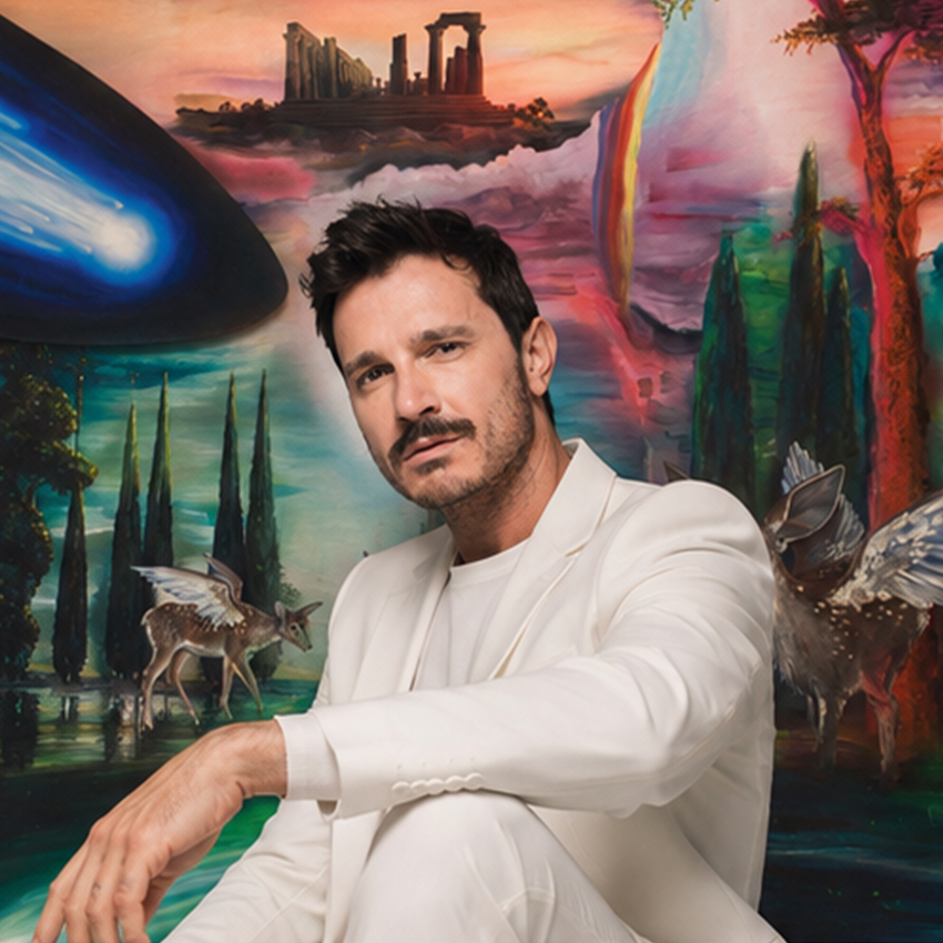 Jesús Calzada lleva un pedacito de magia manchega con sus pinturas a Torremolinos.