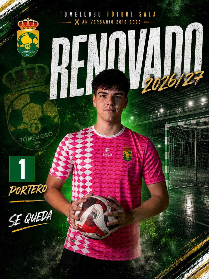 Luismi seguirá siendo el guardián de la portería del Tomelloso F.S. en la temporada 2026/27