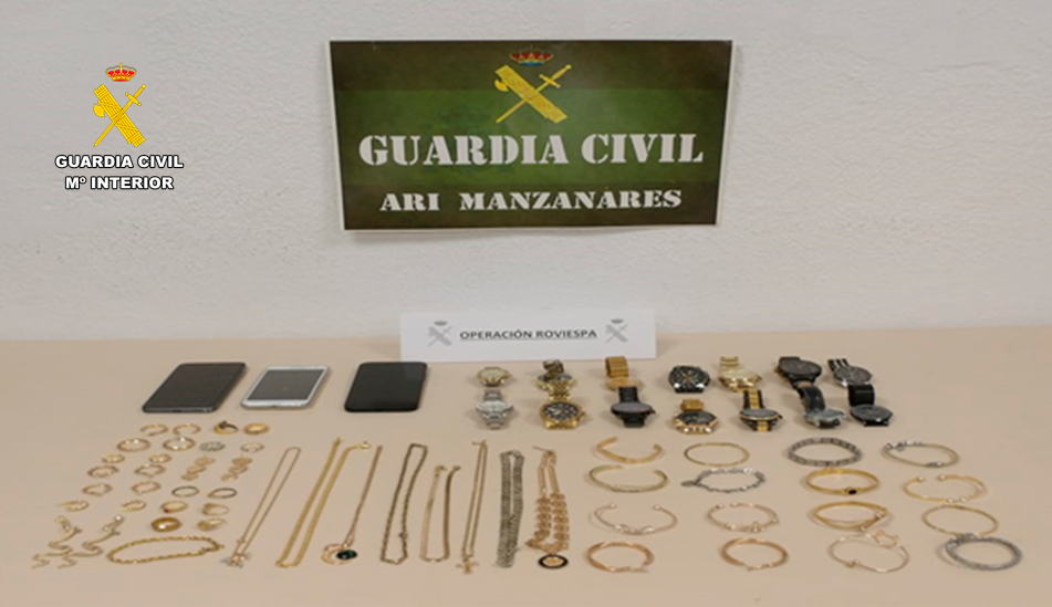 La Guardia Civil desarticula en Manzanares un grupo criminal acusado de 53 robos, hurtos y asaltos en viviendas