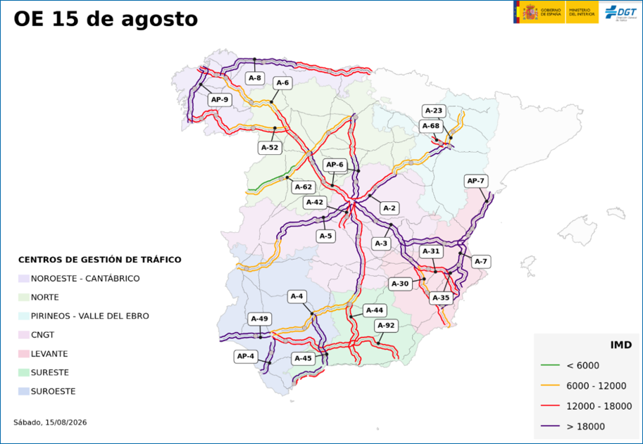 5,6 millones de desplazamientos previstos para la operación especial de tráfico del 15 de agosto 3 traficodgt 3