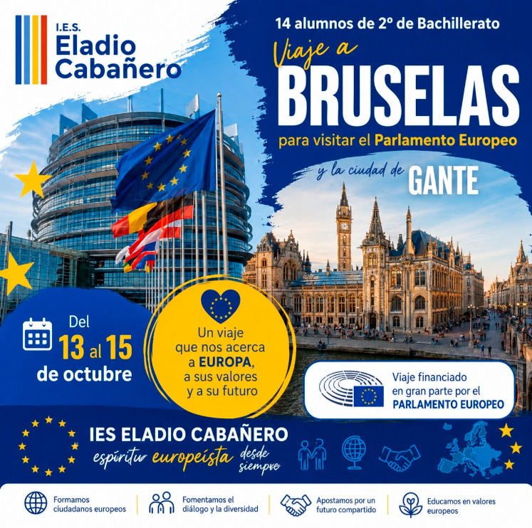 El IES Eladio Cabañero viajará de nuevo a Bruselas invitado por el Parlamento Europeo por sexto año consecutivo