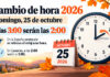 Cambio de hora en octubre de 2026: esta es la fecha y el día en que dormiremos una hora más El cambio de hora de octubre de 2026 ya tiene fecha: este es el día en el que dormiremos una hora más