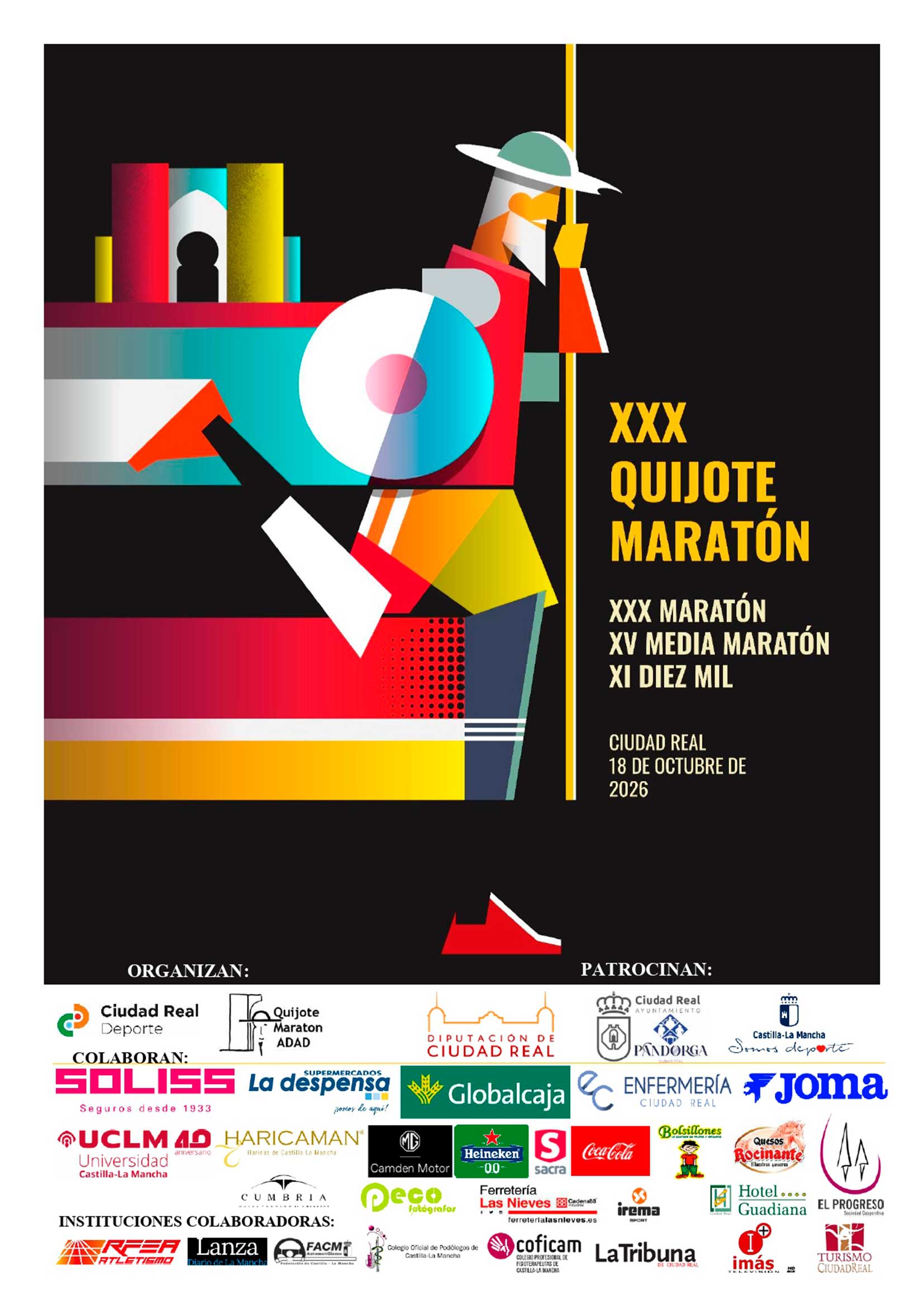 El Quijote Maratón de Ciudad Real roza ya las 1.200 inscripciones a un mes de celebrar su 30ª edición