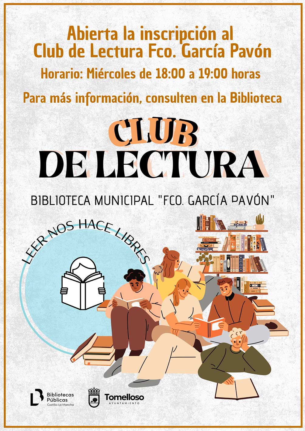 Abiertas las inscripciones para el Club de Lectura Fco. García Pavón de la Biblioteca Municipal de Tomelloso