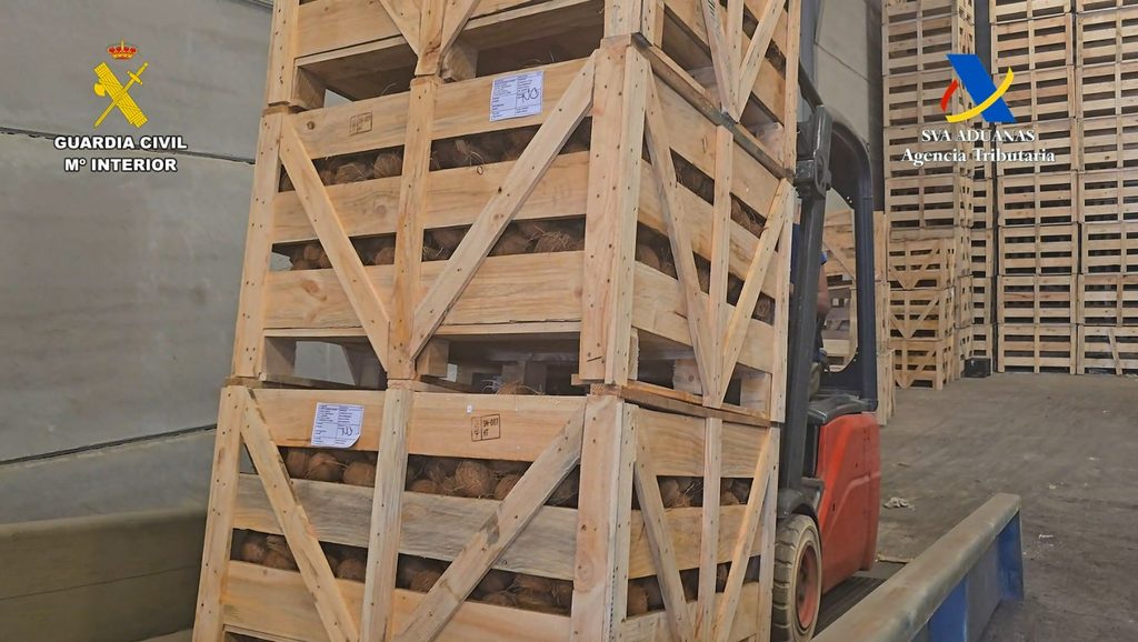 Interceptados 1.283 kilos de cocaína ocultos en un cargamento de cocos en Sevilla 1 cocaina cocos sevilla 2