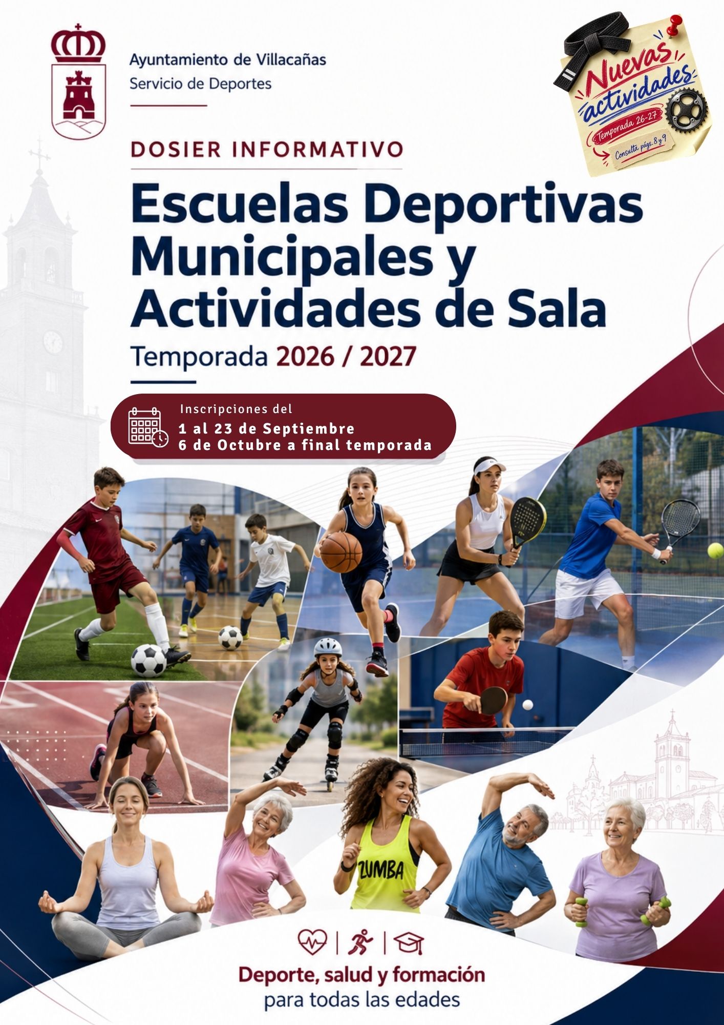 Hoy se abre el plazo de inscripción en las Escuelas Deportivas Municipales de Villacañas para la temporada 2026-2027