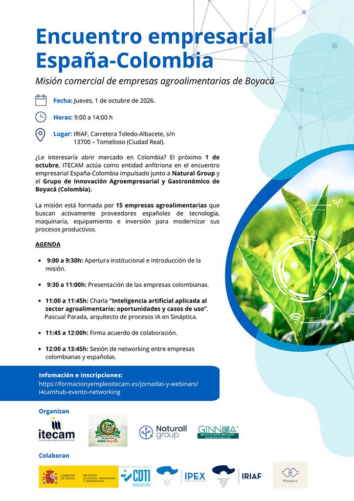 Itecam organiza un encuentro empresarial España–Colombia para impulsar la colaboración en innovación y tecnología agroalimentaria 1 iteca encuentro colombia