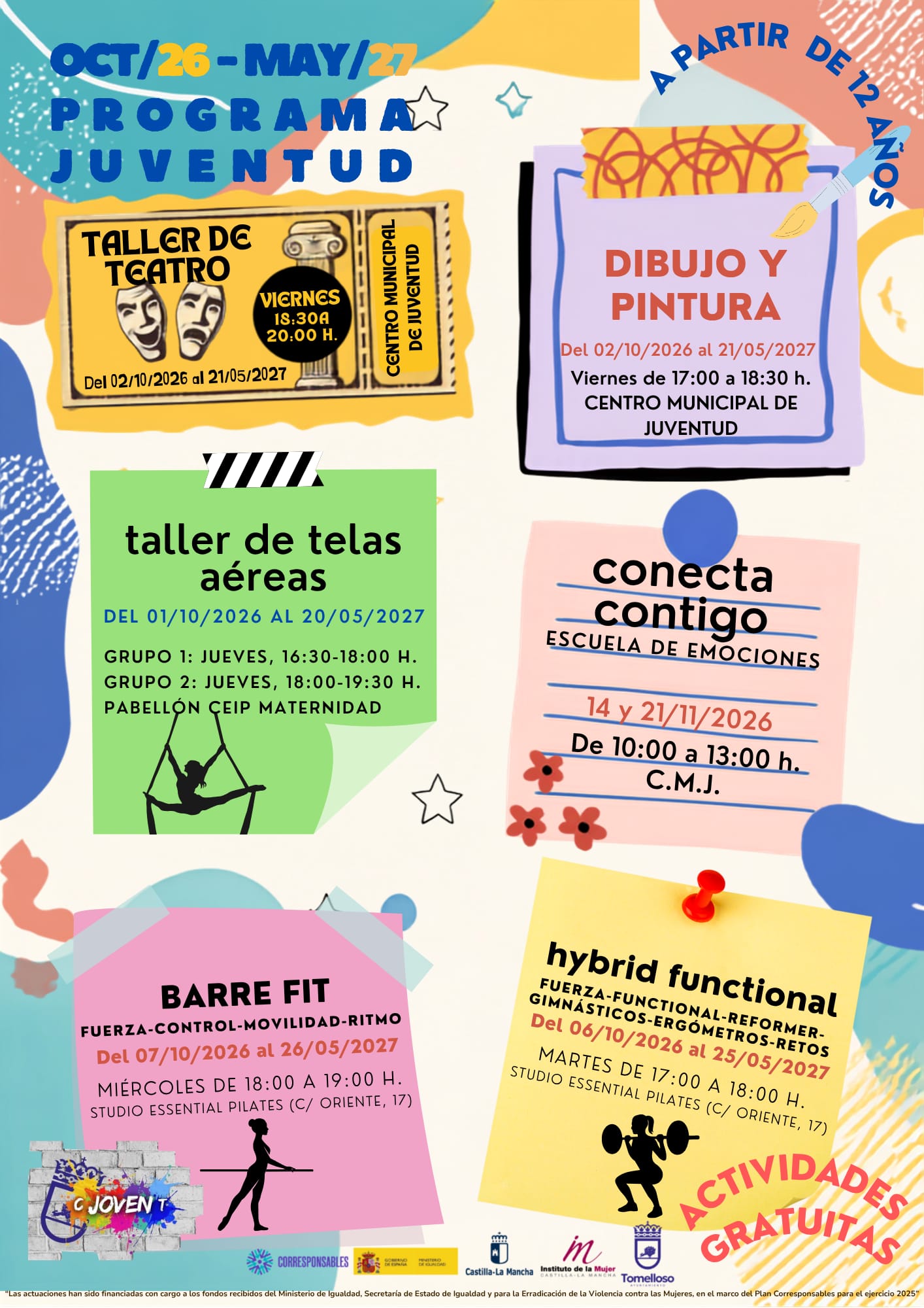 Tomelloso presenta una nueva programación juvenil con teatro, telas aéreas, pintura, emociones y deporte como protagonistas 1 Juventud oferta la nueva programación de invierno para el Centro Joven