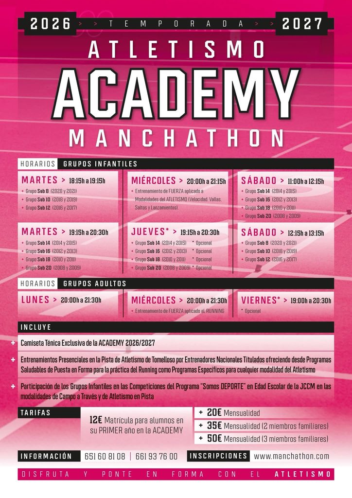 Manchathon Academy arranca esta semana en Tomelloso con nuevos grupos de atletismo para niños, jóvenes y adultos 1 manchathon academy