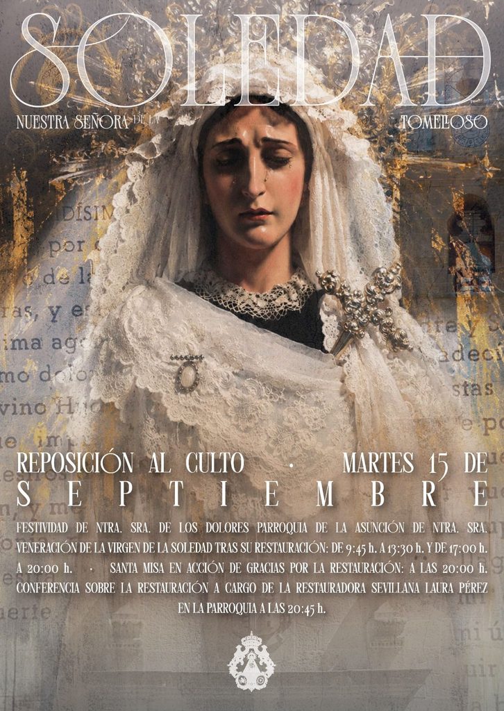 Nuestra Señora de la Soledad regresará a Tomelloso el 15 de septiembre tras su restauración en Sevilla 1 nuestra senora soledad 1
