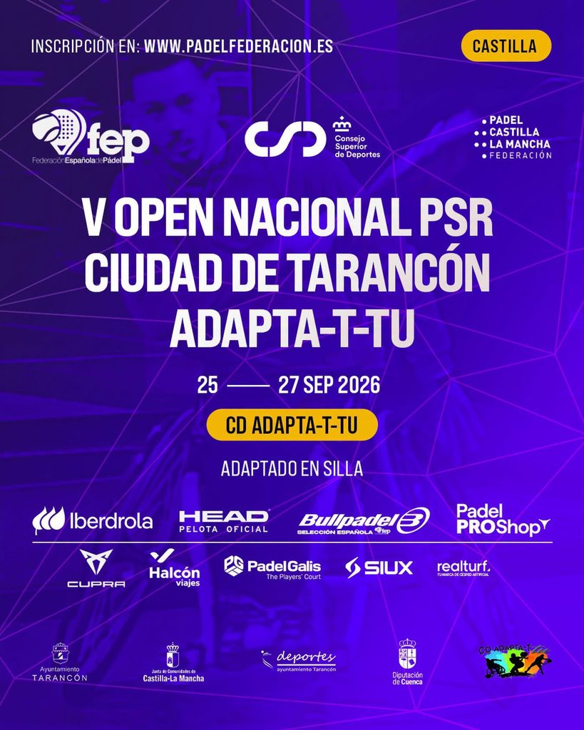 El estadio municipal acoge del 25 al 27 de septiembre el V Open Nacional de Pádel Adaptado ‘Ciudad de Tarancón’ 1 padeladaptadotarancon 2.jpg