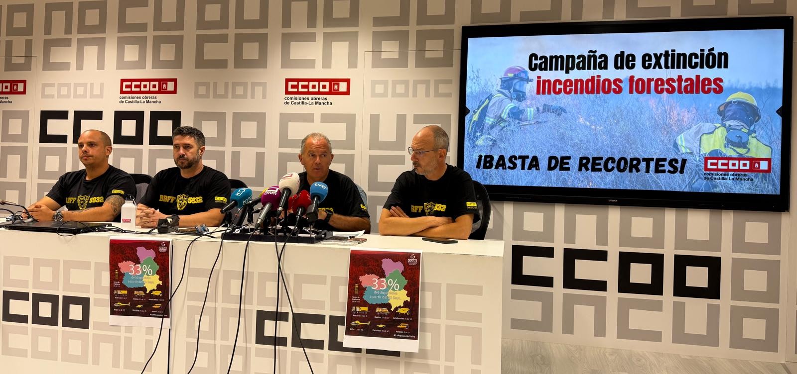 CCOO denuncia nuevos recortes en Geacam: a partir de este viernes solo estará activo un tercio del dispositivo de extinción de incendios forestales