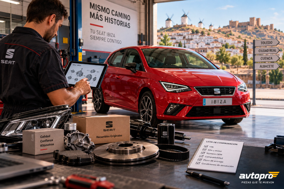 SEAT Ibiza en Castilla-La Mancha: cómo elegir una pieza sin paradas innecesarias ni sobrecostes