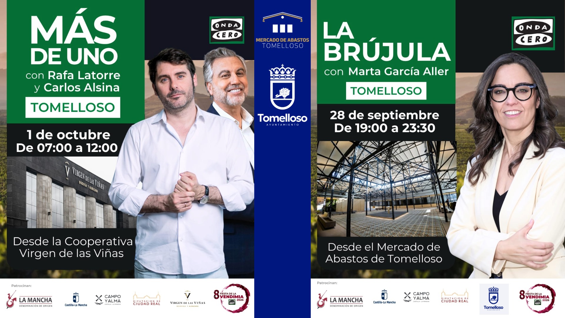 Tomelloso será protagonista en la radio nacional con la emisión en directo de dos programas de Onda Cero