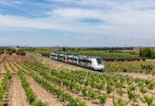 Renfe pone en marcha el Tren de Tomelloso, una experiencia turística para descubrir la cultura, el vino y el patrimonio de la ciudad Tren turístico por Tomelloso