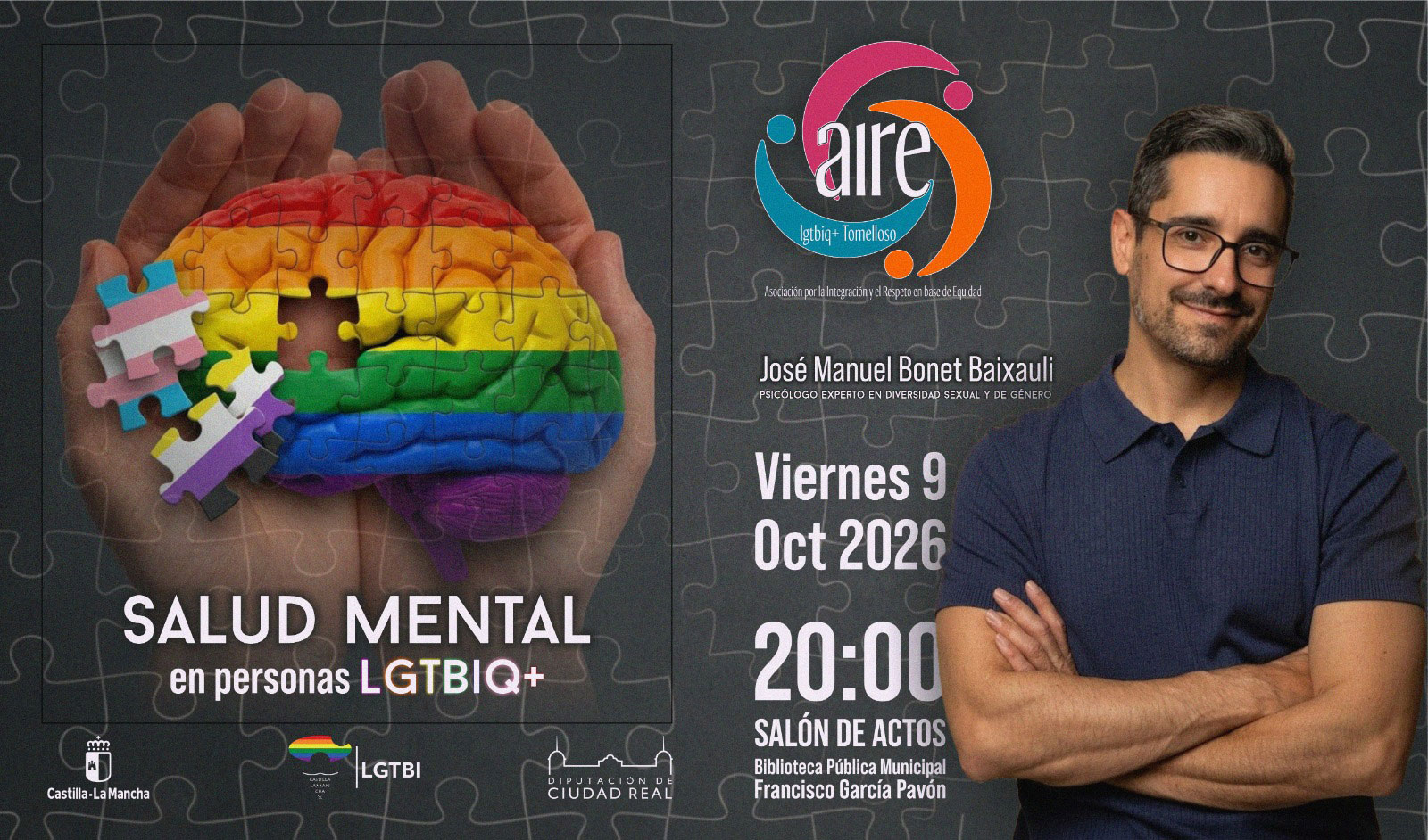 AIRE LGTBIQ+ aborda la salud mental de las personas LGTBIQ+ con unacharla del psicólogo José Manuel Bonet