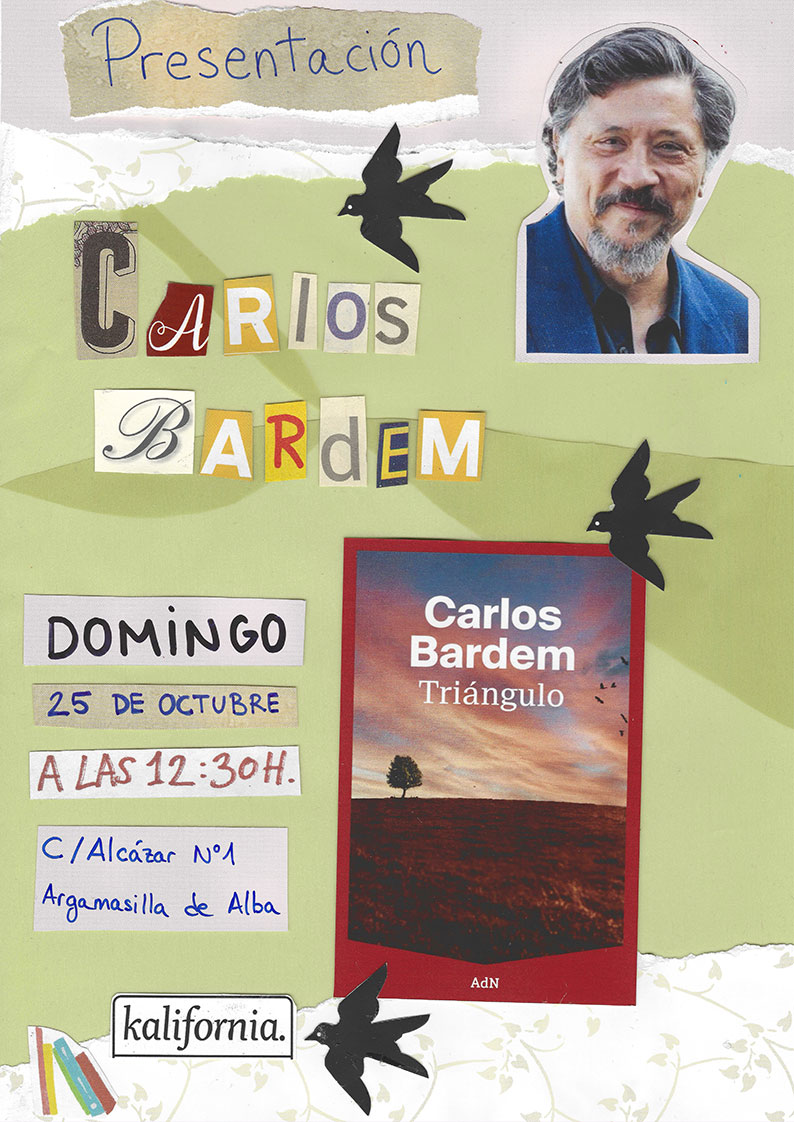 Carlos Bardem regresa a Argamasilla de Alba para presentar Triángulo en la librería Kalifornia