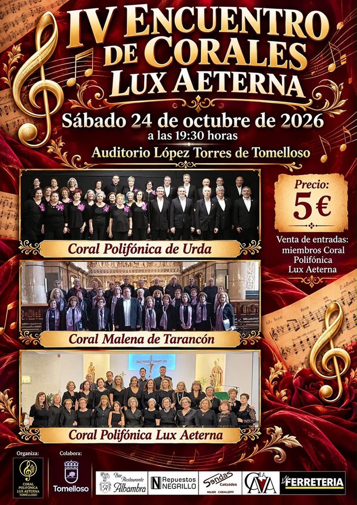 Tomelloso acogerá el IV Encuentro de Corales Lux Aeterna con agrupaciones de Urda y Tarancón 1 encuentro coral 1