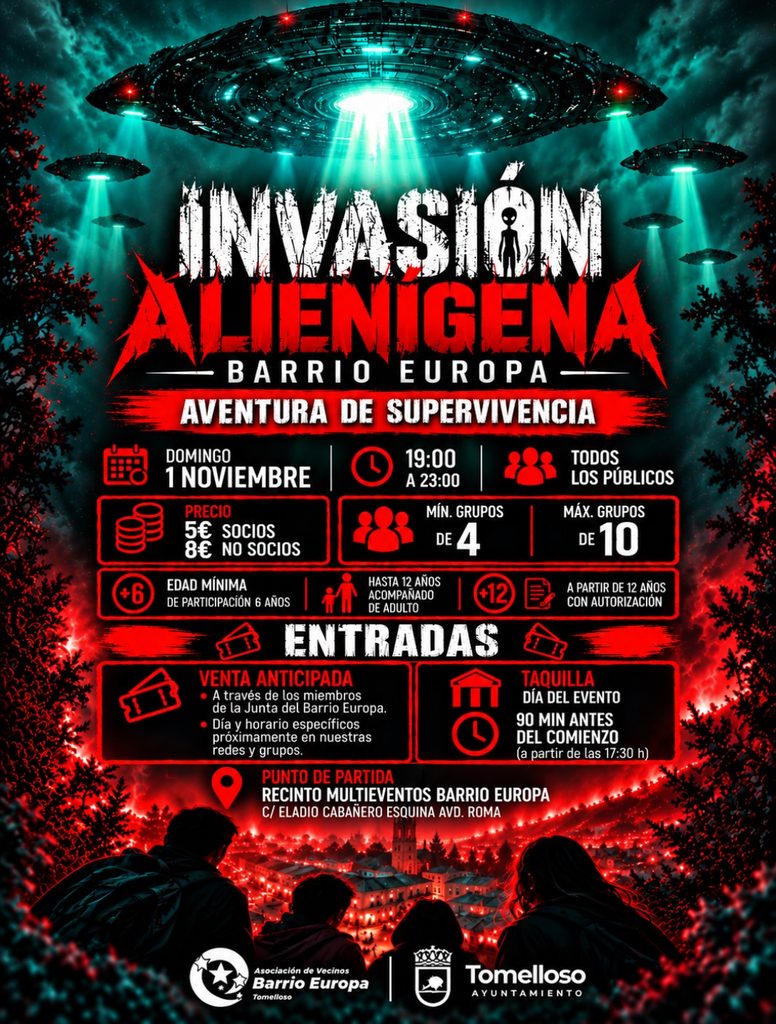 El Barrio Europa de Tomelloso prepara una ‘invasión alienígena’ con una aventura de supervivencia el 1 de noviembre 1 invasionalienigenabarrioeuropa