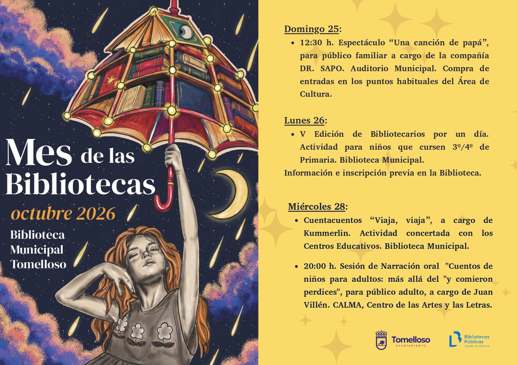 La Biblioteca Municipal de Tomelloso presenta una completa programación para celebrar el Mes de las Bibliotecas 2026 1 La Biblioteca Municipal presenta una completa programación para celebrar el Mes de las Bibliotecas 2026