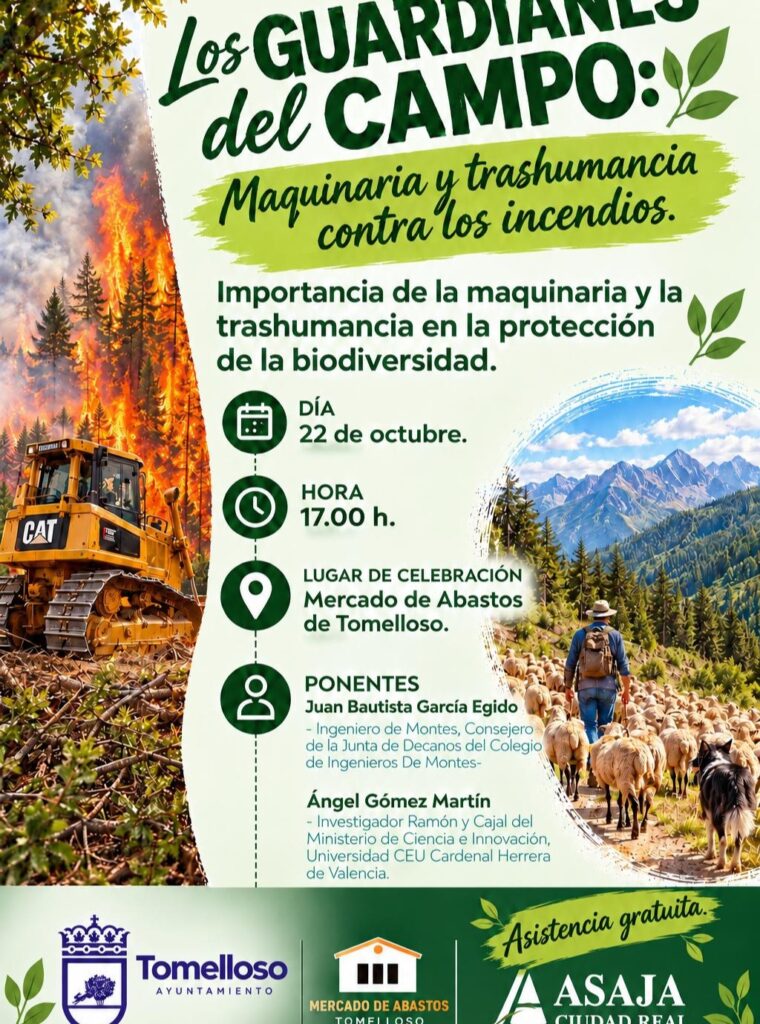 Tomelloso acoge una charla sobre el papel de la maquinaria y la trashumancia frente a los incendios 1 Tomelloso acoge una charla sobre el papel de la maquinaria y la trashumancia frente a los incendios