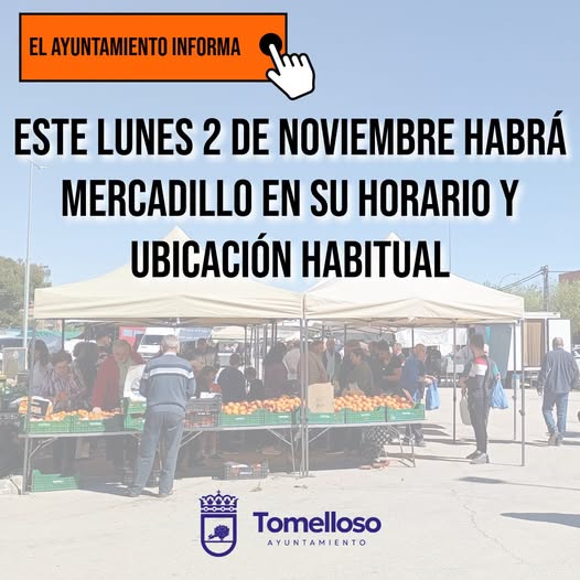 El Mercadillo se celebrará este lunes en el Recinto Ferial pese a ser festivo