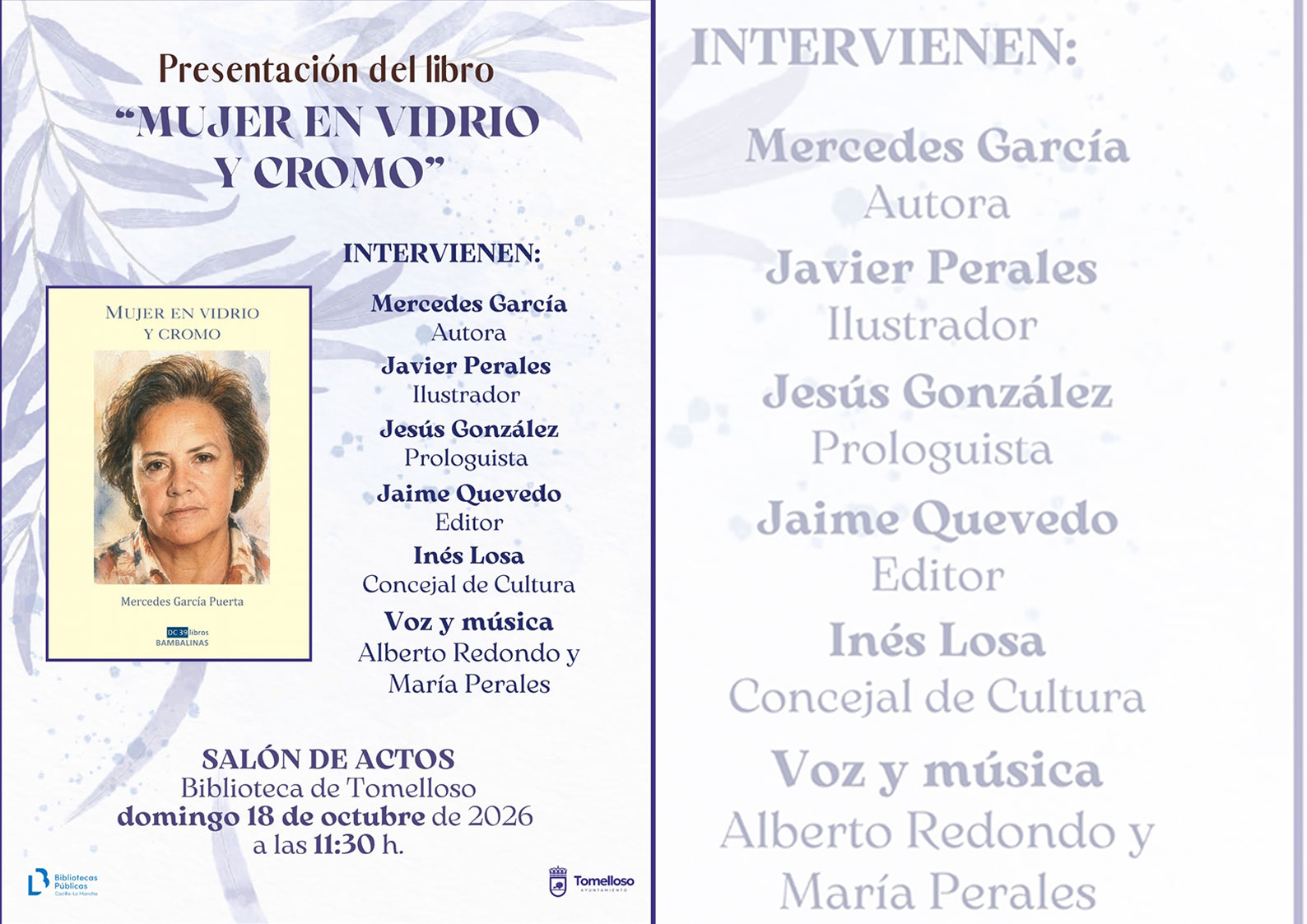 Mercedes García Puerta presenta en Tomelloso ‘Mujer en vidrio y cromo’, una obra de relatos y reflexiones