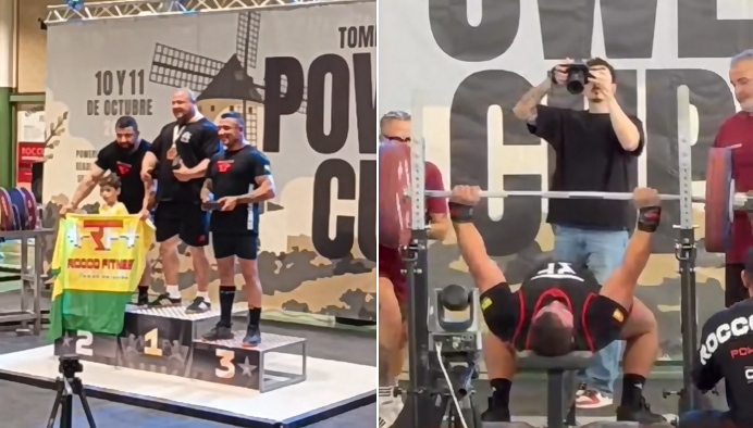 Tomelloso Power Cup 2026: Michal Flisiak bate el récord de España de press banca con 265 kilos