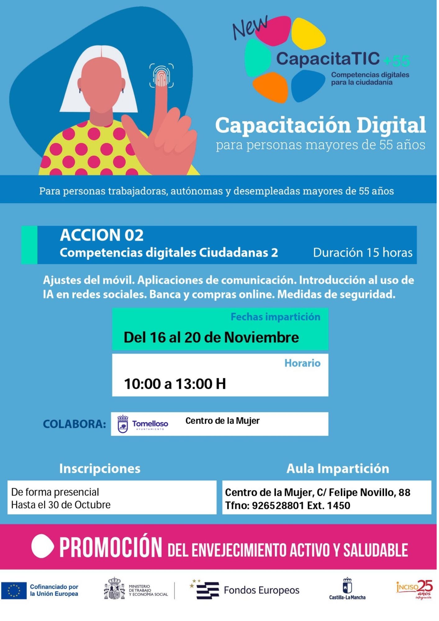 Tomelloso acogerá un curso de competencias digitales dirigido a personas mayores de 55 años 1 Tomelloso acogerá un curso de competencias digitales dirigido a personas mayores de 55 años