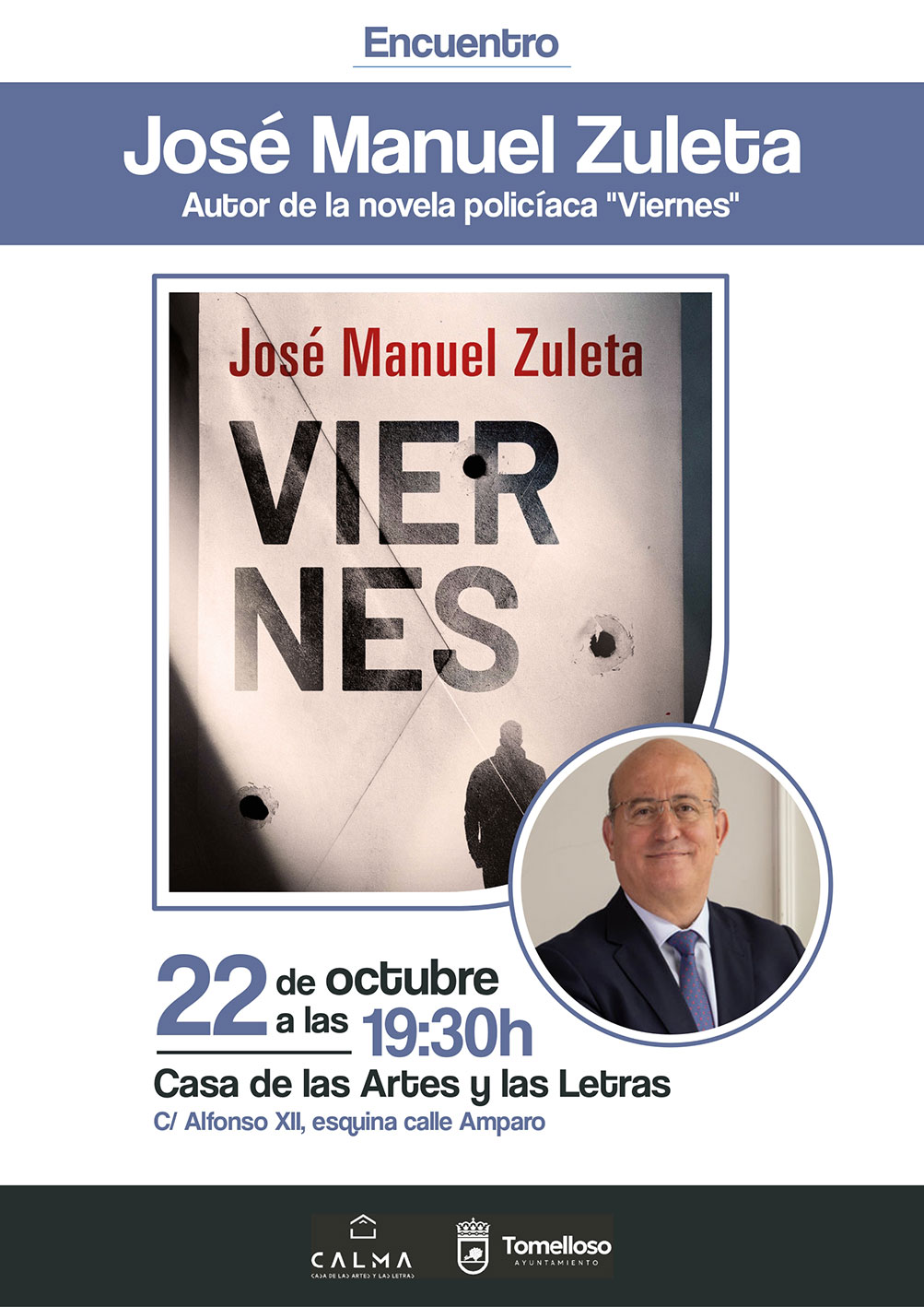 José Manuel Zuleta presenta en Tomelloso su novela negra Viernes dentro de la Semana de las Bibliotecas